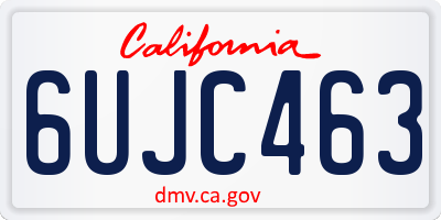 CA license plate 6UJC463