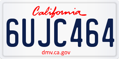 CA license plate 6UJC464