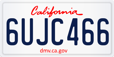 CA license plate 6UJC466