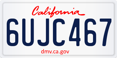 CA license plate 6UJC467
