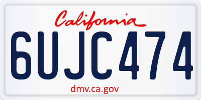 CA license plate 6UJC474