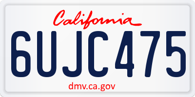 CA license plate 6UJC475