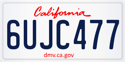 CA license plate 6UJC477