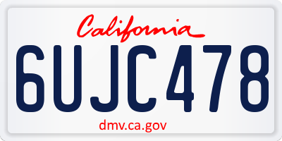 CA license plate 6UJC478