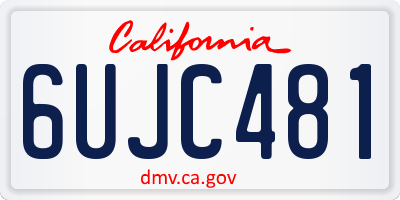 CA license plate 6UJC481