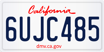 CA license plate 6UJC485