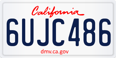 CA license plate 6UJC486