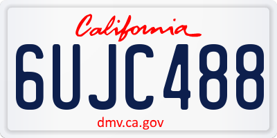 CA license plate 6UJC488
