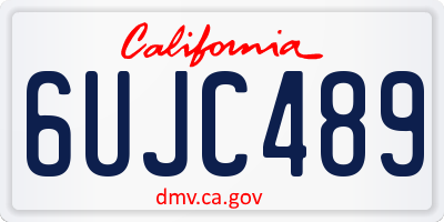 CA license plate 6UJC489