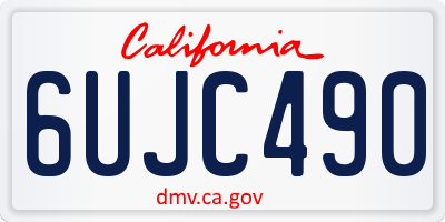 CA license plate 6UJC490