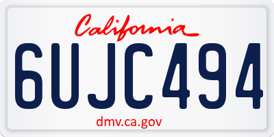 CA license plate 6UJC494
