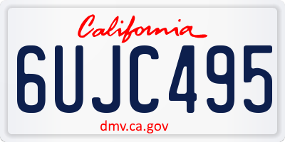 CA license plate 6UJC495