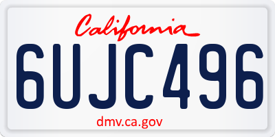 CA license plate 6UJC496