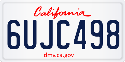 CA license plate 6UJC498