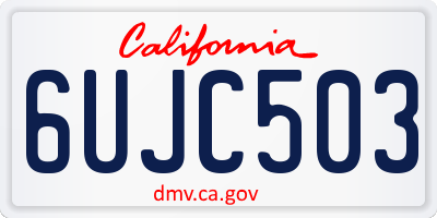 CA license plate 6UJC503