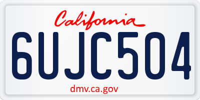CA license plate 6UJC504