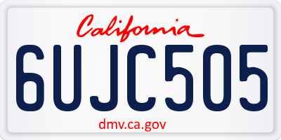 CA license plate 6UJC505