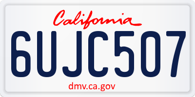 CA license plate 6UJC507
