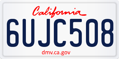 CA license plate 6UJC508