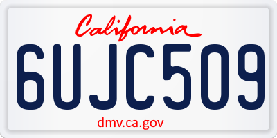 CA license plate 6UJC509