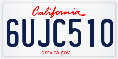 CA license plate 6UJC510
