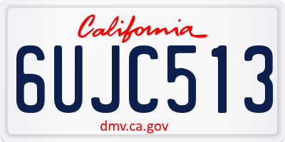 CA license plate 6UJC513