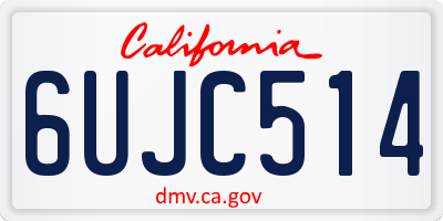 CA license plate 6UJC514