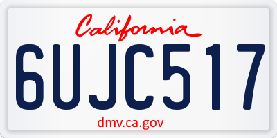 CA license plate 6UJC517