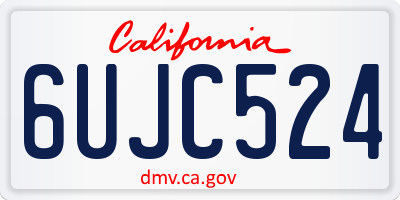 CA license plate 6UJC524