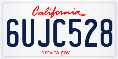 CA license plate 6UJC528