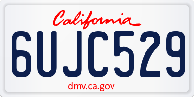 CA license plate 6UJC529