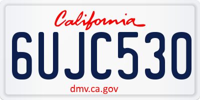 CA license plate 6UJC530