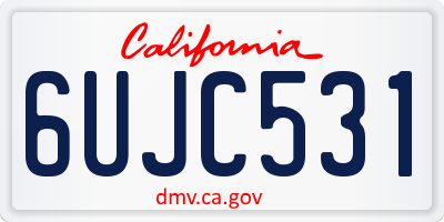 CA license plate 6UJC531