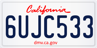 CA license plate 6UJC533