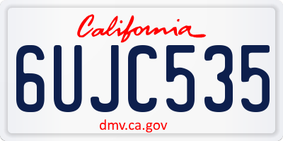 CA license plate 6UJC535