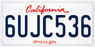 CA license plate 6UJC536