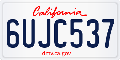 CA license plate 6UJC537