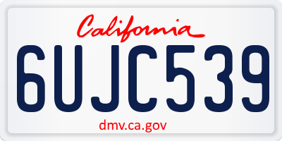 CA license plate 6UJC539