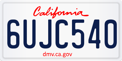 CA license plate 6UJC540