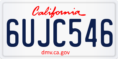 CA license plate 6UJC546