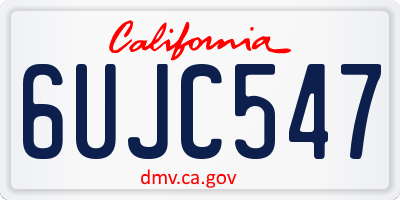 CA license plate 6UJC547