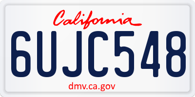 CA license plate 6UJC548