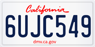 CA license plate 6UJC549
