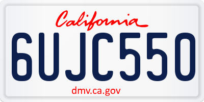 CA license plate 6UJC550