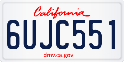 CA license plate 6UJC551