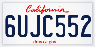 CA license plate 6UJC552