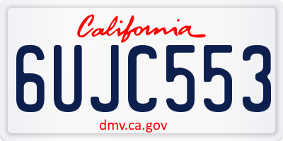 CA license plate 6UJC553