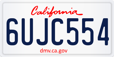 CA license plate 6UJC554