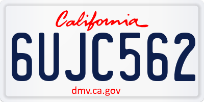 CA license plate 6UJC562