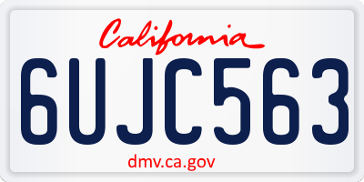 CA license plate 6UJC563